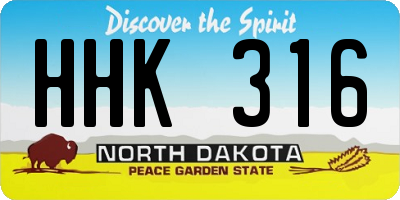 ND license plate HHK316