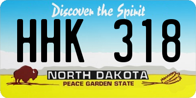 ND license plate HHK318
