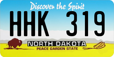 ND license plate HHK319
