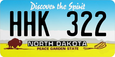 ND license plate HHK322