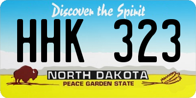 ND license plate HHK323
