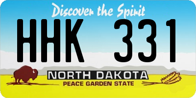 ND license plate HHK331