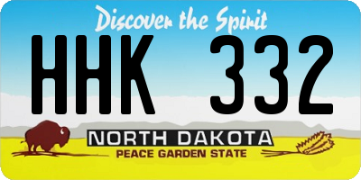 ND license plate HHK332