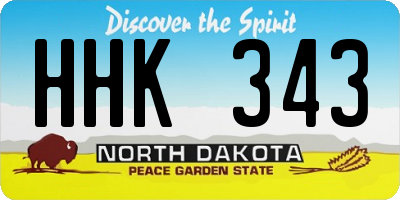 ND license plate HHK343
