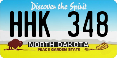 ND license plate HHK348