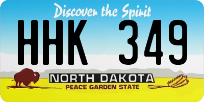 ND license plate HHK349