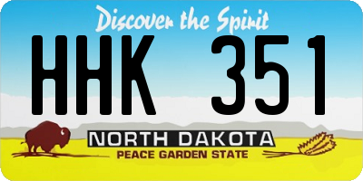 ND license plate HHK351