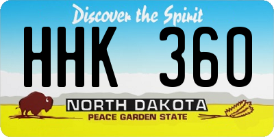 ND license plate HHK360