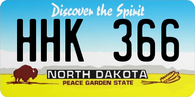 ND license plate HHK366