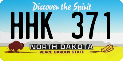 ND license plate HHK371