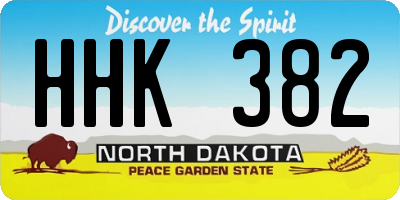 ND license plate HHK382