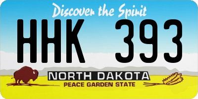 ND license plate HHK393