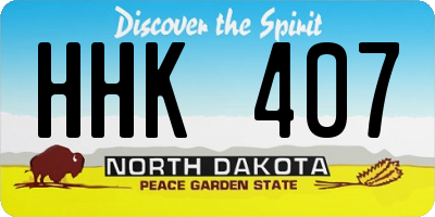 ND license plate HHK407