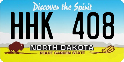 ND license plate HHK408