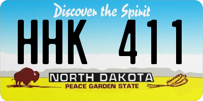 ND license plate HHK411