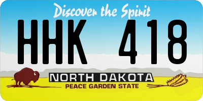 ND license plate HHK418