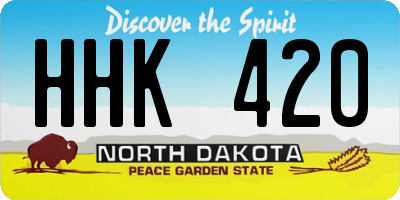 ND license plate HHK420