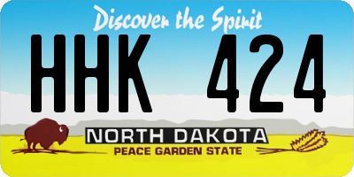 ND license plate HHK424