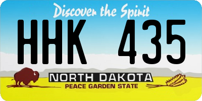ND license plate HHK435