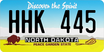 ND license plate HHK445