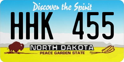ND license plate HHK455