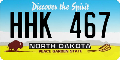 ND license plate HHK467