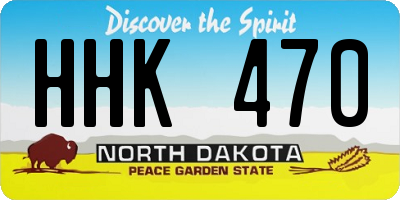 ND license plate HHK470
