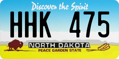 ND license plate HHK475