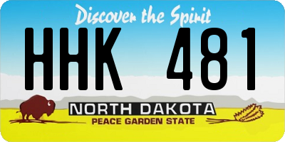 ND license plate HHK481