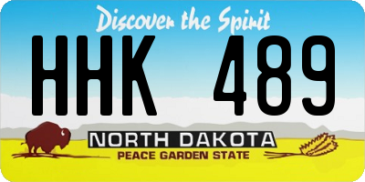 ND license plate HHK489