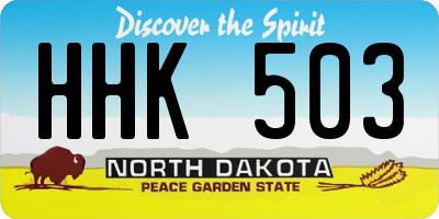 ND license plate HHK503
