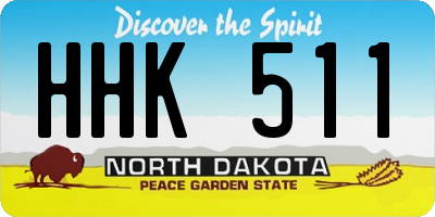 ND license plate HHK511