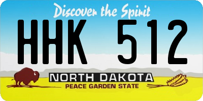 ND license plate HHK512