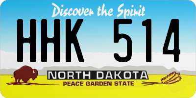 ND license plate HHK514