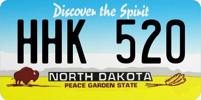 ND license plate HHK520