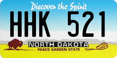 ND license plate HHK521
