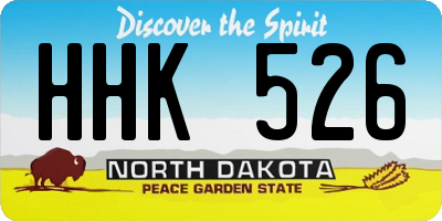 ND license plate HHK526