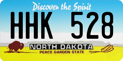 ND license plate HHK528