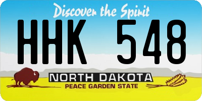 ND license plate HHK548
