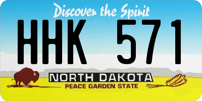 ND license plate HHK571