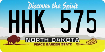 ND license plate HHK575