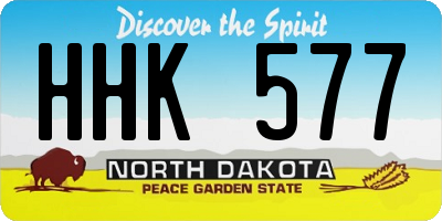 ND license plate HHK577