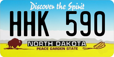 ND license plate HHK590