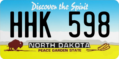 ND license plate HHK598