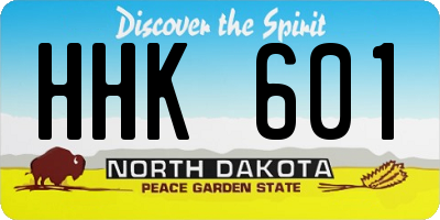 ND license plate HHK601