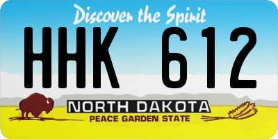 ND license plate HHK612