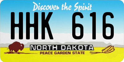 ND license plate HHK616