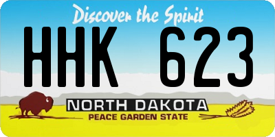 ND license plate HHK623