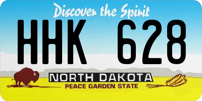 ND license plate HHK628