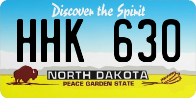ND license plate HHK630
